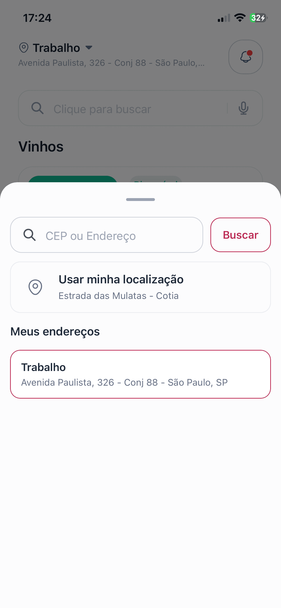 OnlyWine — Seus endereços, prontos para o pedido